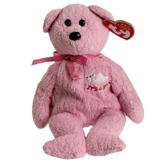BABY GIRL the Bear Ty Beanie Baby Beanbag Plush - New with Tags Vintage Retired 05/31/2002