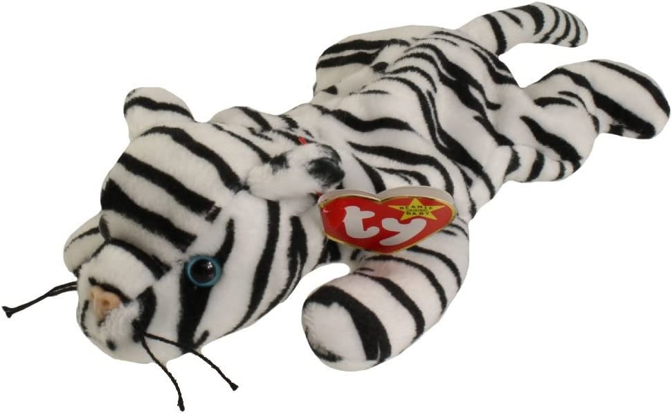 BLIZZARD the White Tiger Ty Beanie Baby Beanbag Plush - New with Tags Vintage Retired 01/05/1998