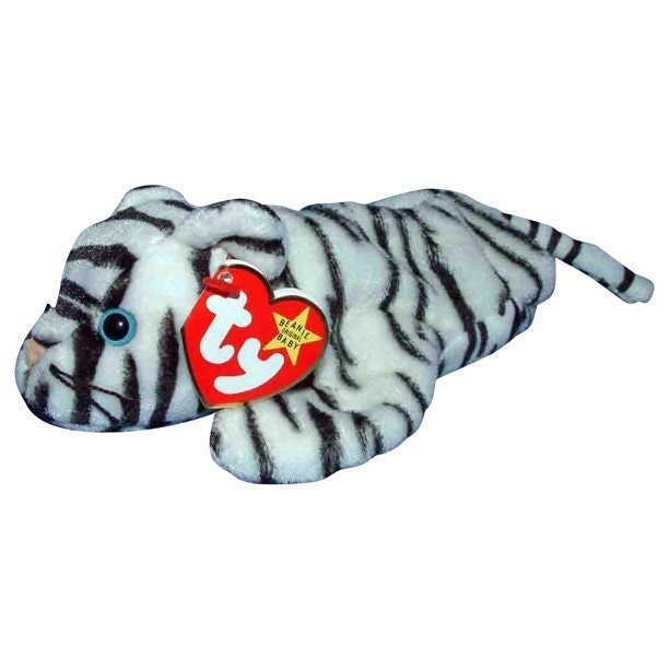 BLIZZARD the White Tiger Ty Beanie Baby Beanbag Plush - New with Tags Vintage Retired 01/05/1998