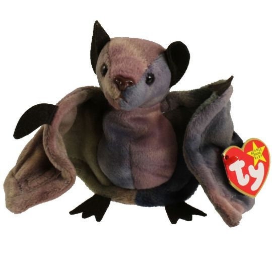 BATTY the Bat (TY-Dyed Version) Ty Beanie Baby Retired Beanbag Plush - New with Tags Vintage 1990s