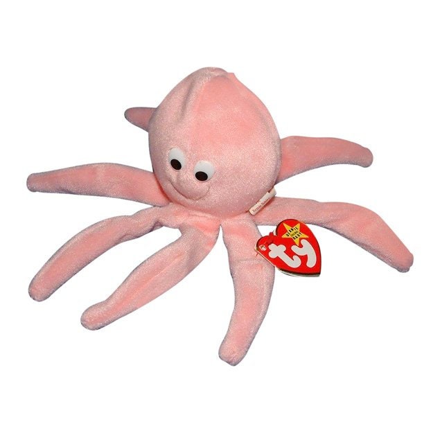 INKY the Octopus Ty Beanie Baby Retired Beanbag Plush - New with Tags Vintage 1990s