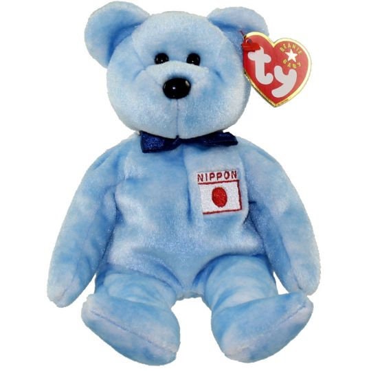 NIPPONIA the Bear (Japanese Exclusive) Ty Beanie Baby Beanbag Plush - New with Tags Vintage Retired 21/03/2001
