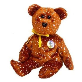DECADE the Bear (Brown Version) Ty Beanie Baby Beanbag Plush - New with Tags Vintage Retired 06/02/2004