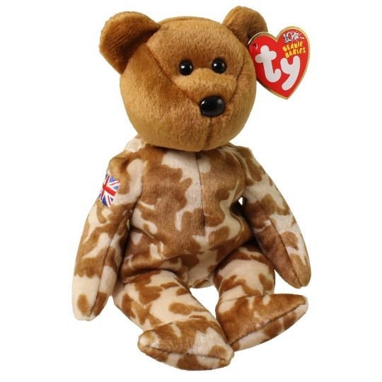 HERO the Bear UK Ty Beanie Baby Beanbag Plush - New with Tags Vintage Retired