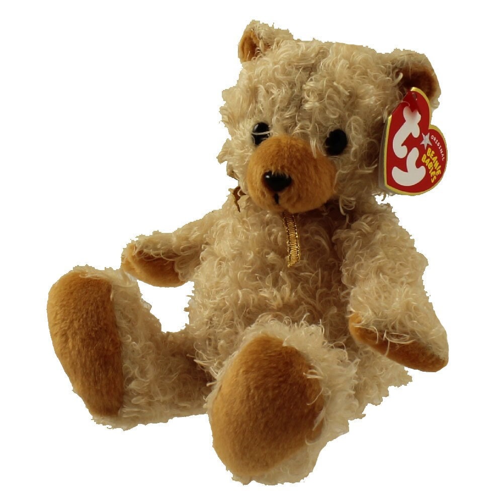 CURLS the bear Ty Beanie Baby Beanbag Plush - New with Tags Vintage Retired