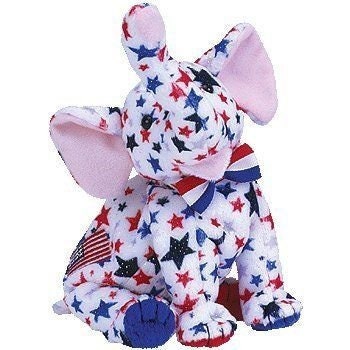 RIGHTY 2004 the Elephant Ty Beanie Baby Beanbag Plush - New with Tags Vintage Retired Patriotic