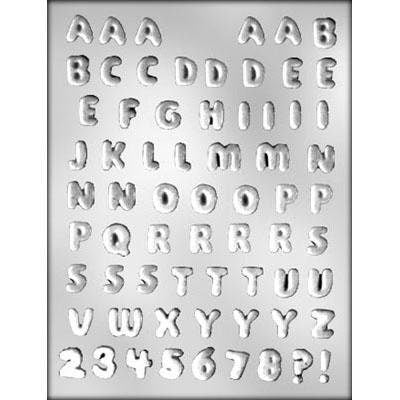 LETTERS NUMBERS Chocolate Candy Mold -- Text Letters Numbers Calligraphy Craft Supply