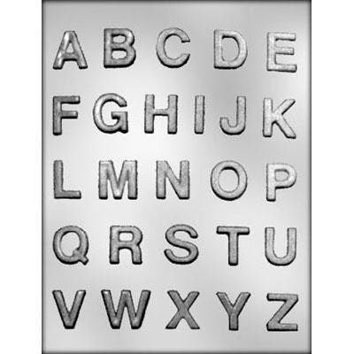 ALPHABET Chocolate Candy Mold -- Text Letters Pieces Craft Supply