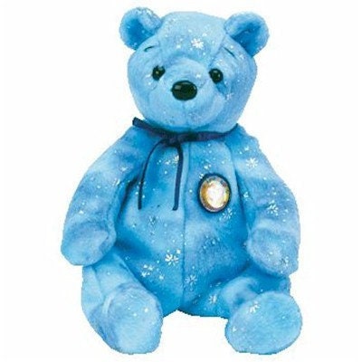 CLUBBY VI the Bear (BLUE) Ty Beanie Baby Beanbag Plush - New with Tags Vintage Retired