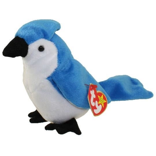 Rocket the Blue Jay Ty Beanie Baby Retired Beanbag Plush - New with Tags Vintage 1990s