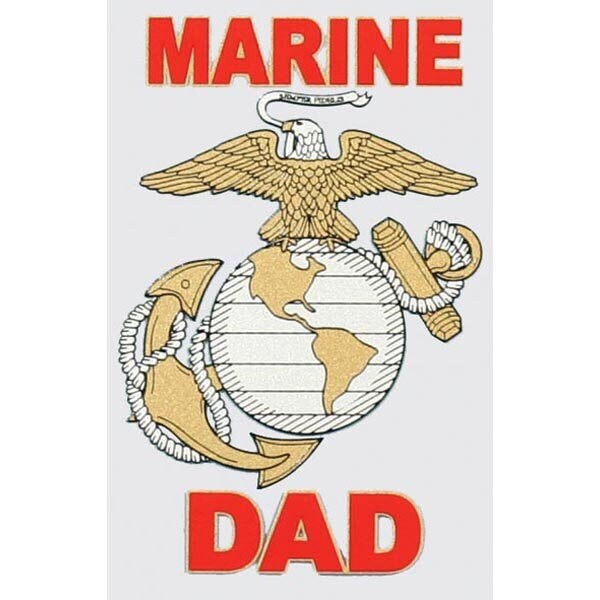 MARINE DAD Clear Decal Sticker - United States Marines USMC Clear Decal For Car Truck Window Vehicle Military Craft Supply
