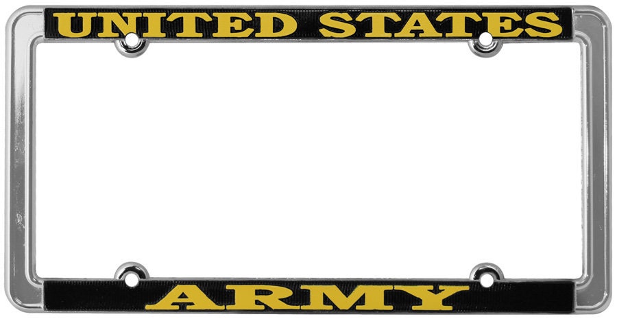 U.S. ARMY Thin Rim Metal Chrome License Plate Frame United States Army Craft Supply
