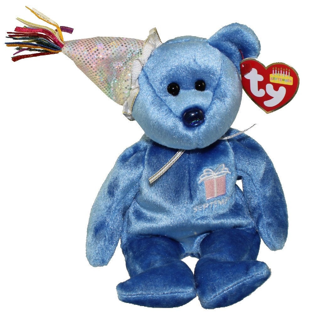 SEPTEMBER The Birthday Bear Ty Beanie Baby Retired Beanbag Plush - New with Tags Vintage 1990s