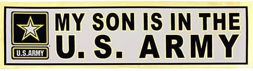 My Son Is In The U.S. ARMY Metallic Bumper Sticker - United States Decal For Car Truck Window Vehicle Military Craft Supply