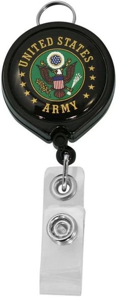 Army Crest Retractable Badge Holder - United States Army ID Holder With Pull Cord Craft Supply