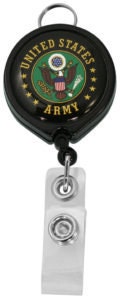Army Crest Retractable Badge Holder - United States Army ID Holder With Pull Cord Craft Supply