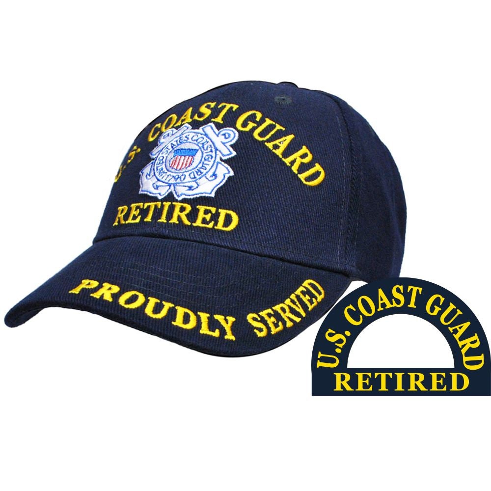 US COAST GUARD Proudly Served Embroidered Cap Hat - United States Coast Guard Proud Retired Vet Craft Supply