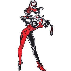 BATMAN Harley Quinn Standing Pose Patch - DC Comics Embroidered Patch Applique Craft Supply