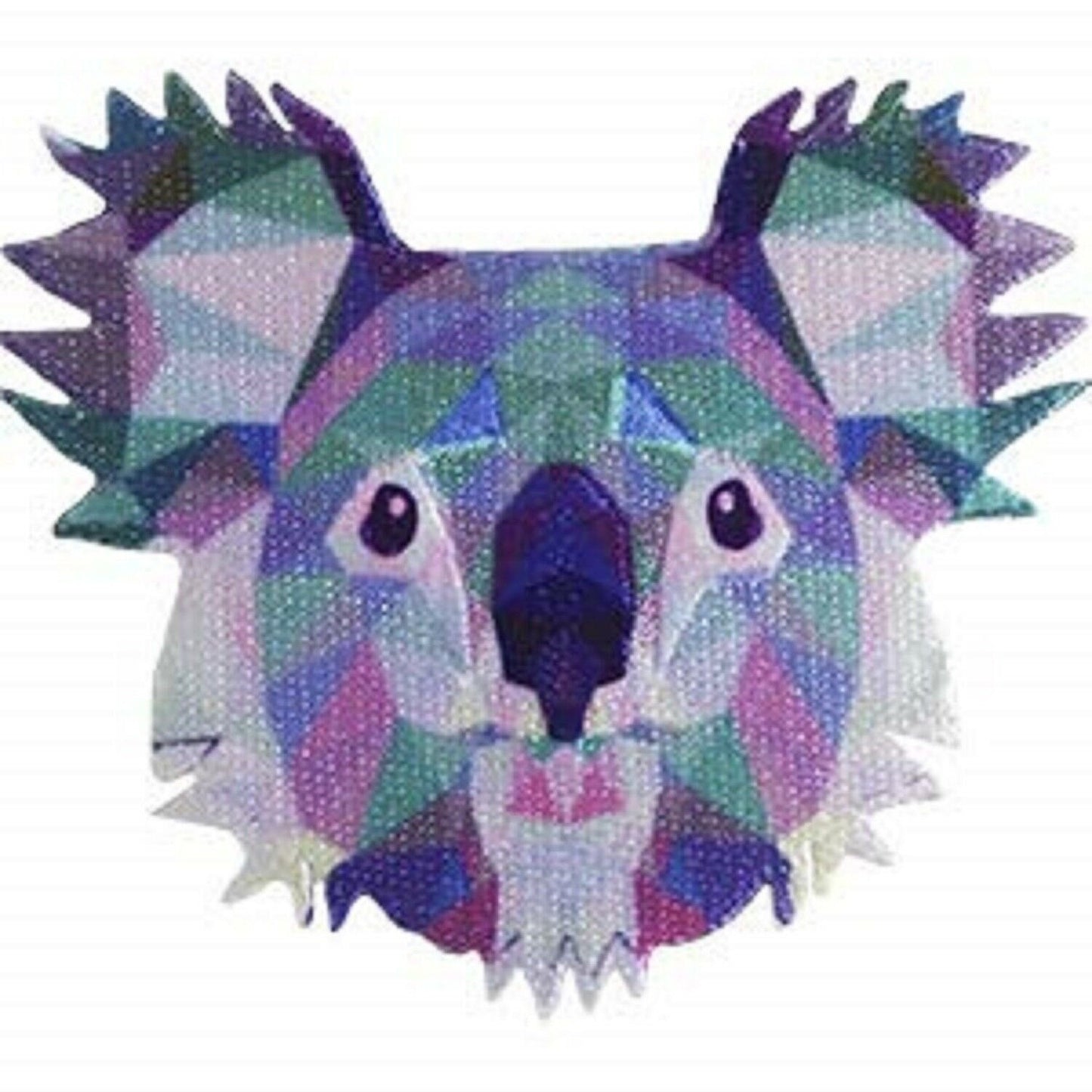 Geometric Koala Patch - Embroidered Patch Applique - Geometric Zoo Animal Craft Supply