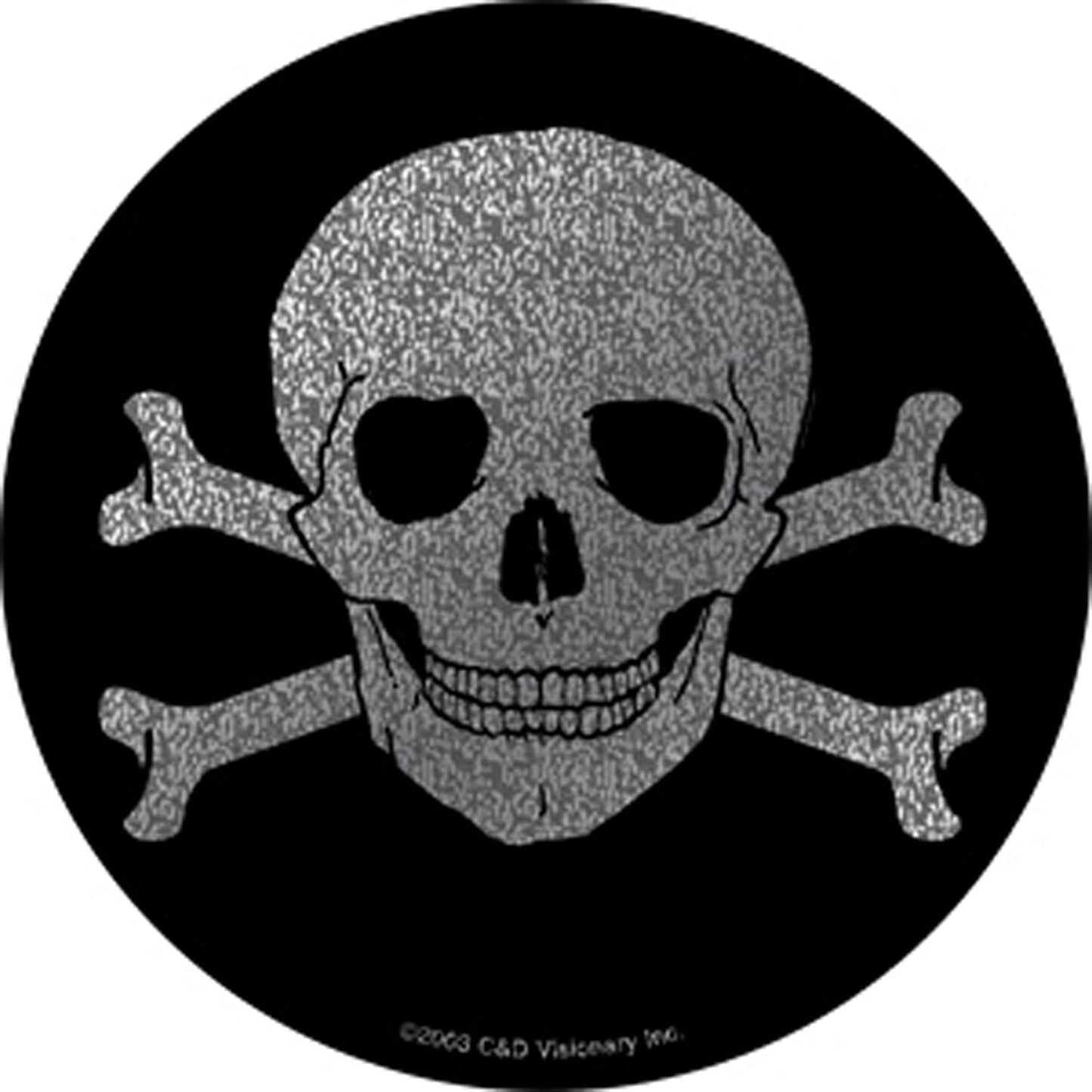 SKULL CROSSBONES Glitter Sticker Decal - Vintage Craft Supply