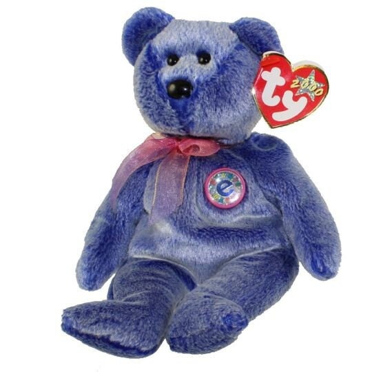 PERIWINKLE The Bear Ty Beanie Baby Retired Beanbag Plush - New with Tags