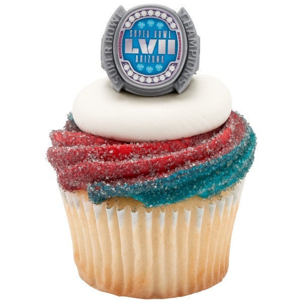 SUPER BOWL 57 LVII  Cupcake Rings Nfl Cake Toppers for Superbowl Party Decoration Football Craft Supply