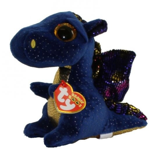 SAFFIRE the Dragon Beanie Boo Retired Beanbag Plush - New with Tags Vintage 1990s