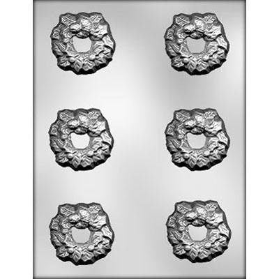 Holly Wreath Chocolate Candy Mold --  Soap Craft Supply-