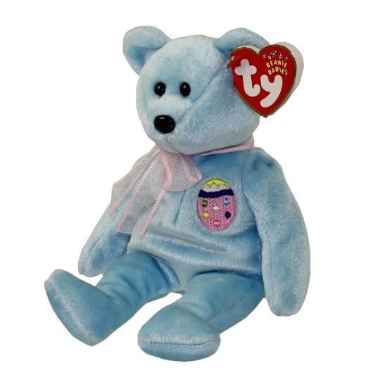 EGGSII the Bear (LIGHT BLUE) Ty Beanie Baby Beanbag Plush - New with Tags Vintage Retired