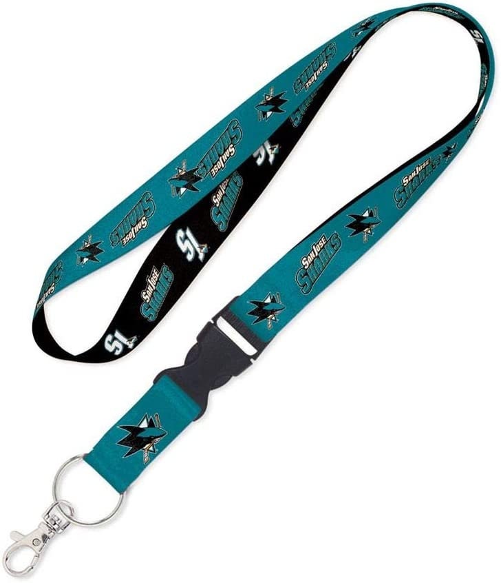 Wincraft SAN JOSE SHARKS Lanyard W/Detachable Buckle - Nhl Hockey Keychain Key Holder Craft Supply