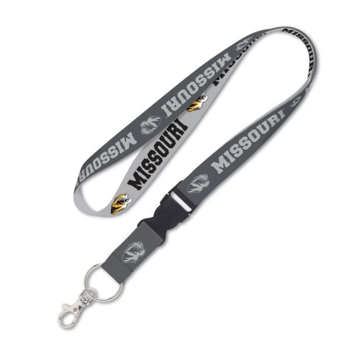 Wincraft MISSOURI TIGERS Charcoal Lanyard W/Detachable Buckle - University of Missouri Alumni Keychain Key Holder Craft Supply