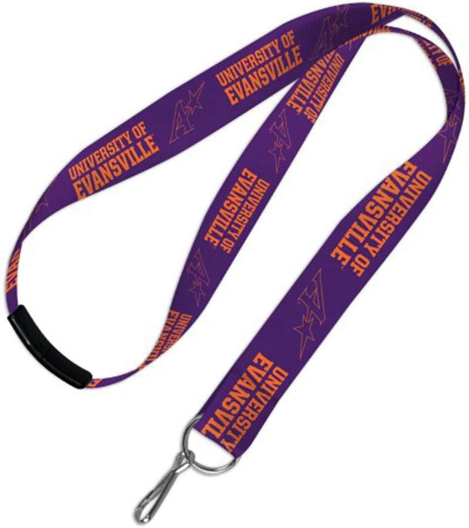 Wincraft UNIVERSITY OF EVANSVILLE Lanyard with Breakaway Clasp - Evansville Purple Aces Keychain Key Holder Craft Supply