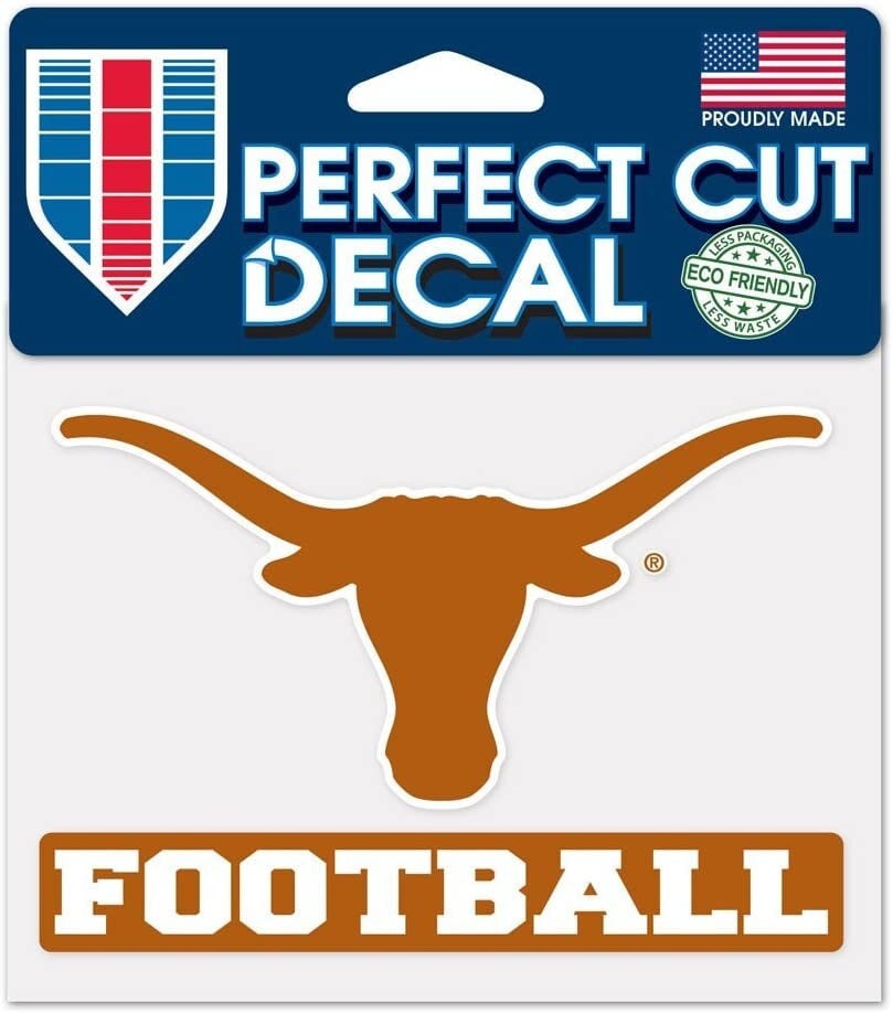 Wincraft TEXAS LONGHORNS FOOTBALL Perfect Cut Color Decal - University of Texas Vinyl Decal Sticker for Car or Truck Window Craft Supply