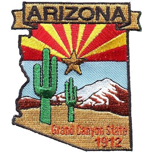ARIZONA State Map Embroidered Patch Applique - USA United States of America Patch Craft Supply
