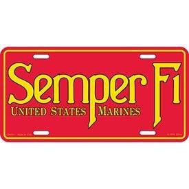 SEMPER FI United States Marines Metal License Plate - Semper Fidelis USMC Marine Corps Craft Supply