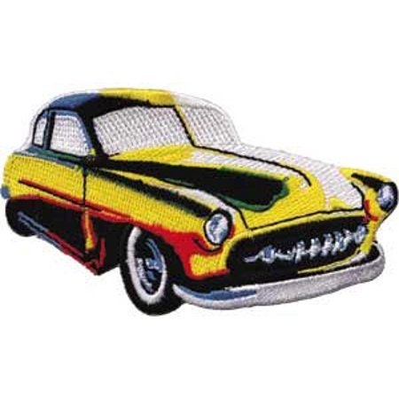 RAINBOW Car Patch - Embroidered Patch Applique Hot Rod - Car Culture Craft Supply