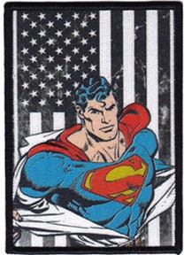 SUPERMAN American Flag Patch - Embroidered Dc Comics Patch Craft Supply