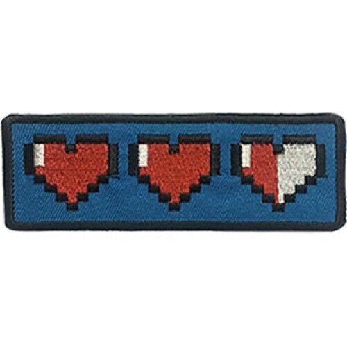 HEART LIVES X3 Video Games Patch - Embroidered Patch Applique Craft Supply