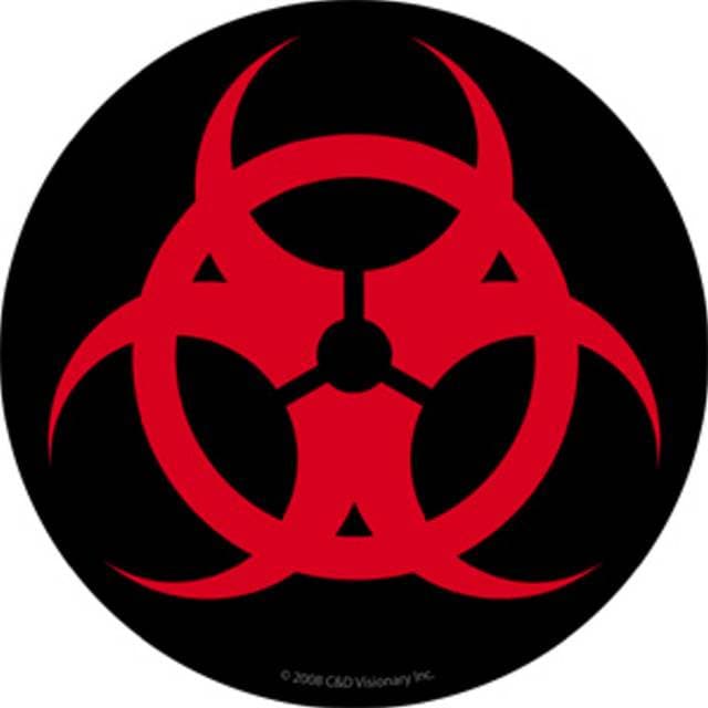 BIOHAZARD Round Sticker Decal - Biological Hazard Symbol Vinyl Sticker Decal Craft Supply