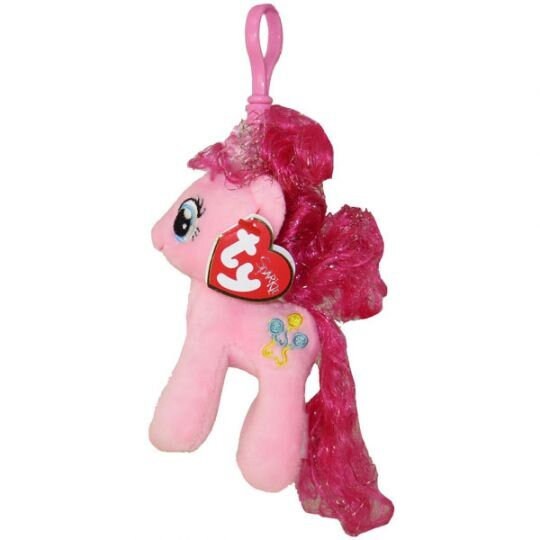 PINKIE PIE the Sparkle Beanie Key Chain Retired Ty Beanbag Plush - New with Tags Vintage 1990s
