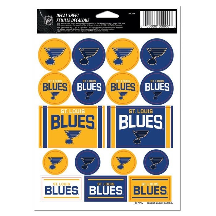 Wincraft ST. LOUIS BLUES Sticker Sheet Decal - Vinyl Die-Cut Decal Stickers Set Hockey Craft Supply