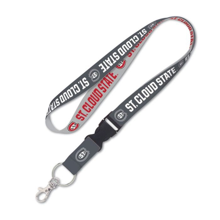 Wincraft ST CLOUD STATE Charcoal Lanyard W/Detachable Buckle - St. Cloud State University Huskies Alumni Keychain Key Holder Craft Supply