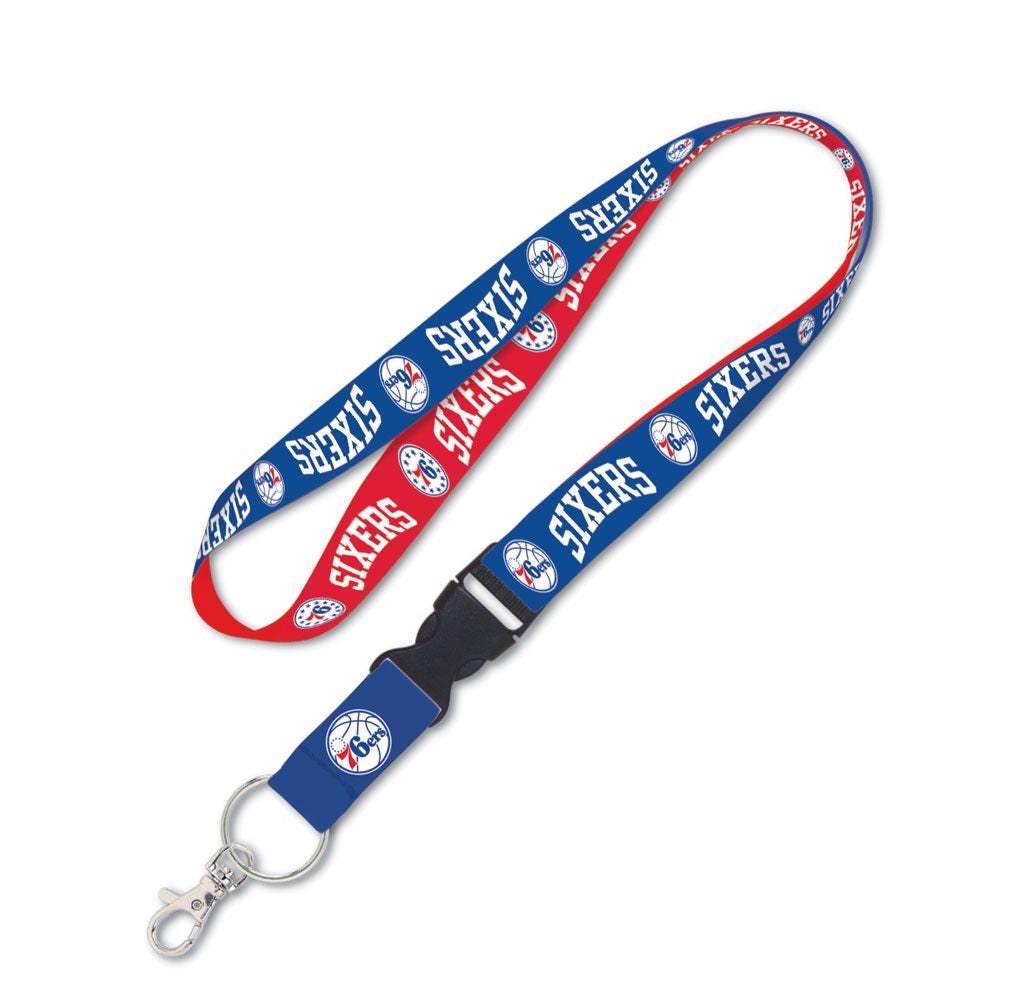 Wincraft PHILADELPHIA 76ERS Lanyard W/Detachable Buckle - NBA Sixers Basketball Keychain Key Holder Craft Supply