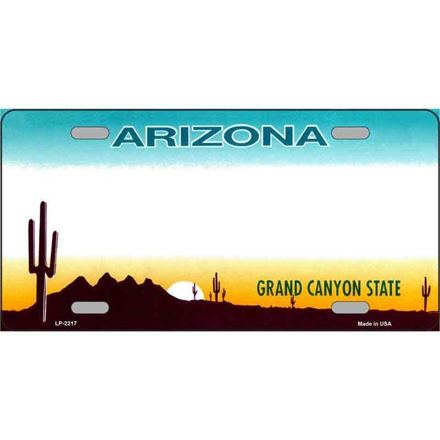 ARIZONA State Blank Background Metal License Plate Sign Novelty Vanity Craft Supply