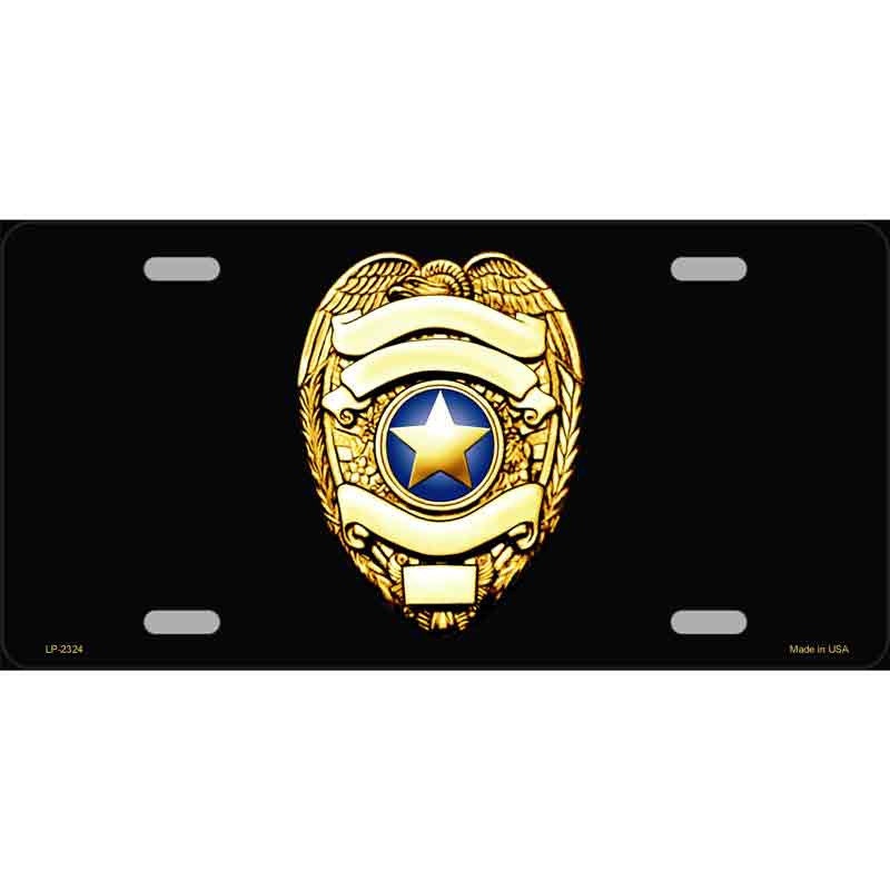 POLICE BADGE Metal License Plate Sign Novelty Vanity Craft Supply