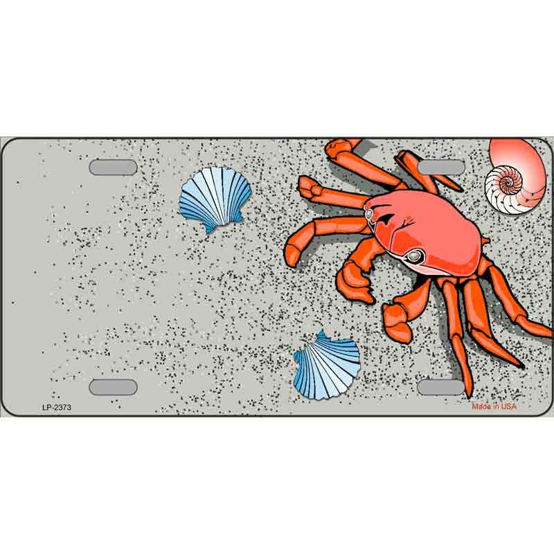 CRAB SEA SHELLS Metal License Plate Sign Novelty Vanity Craft Supply