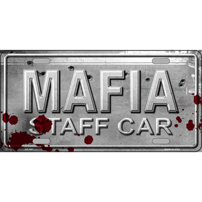 MAFIA STAFF CAR Metal License Plate Sign Novelty Vanity Craft Supply