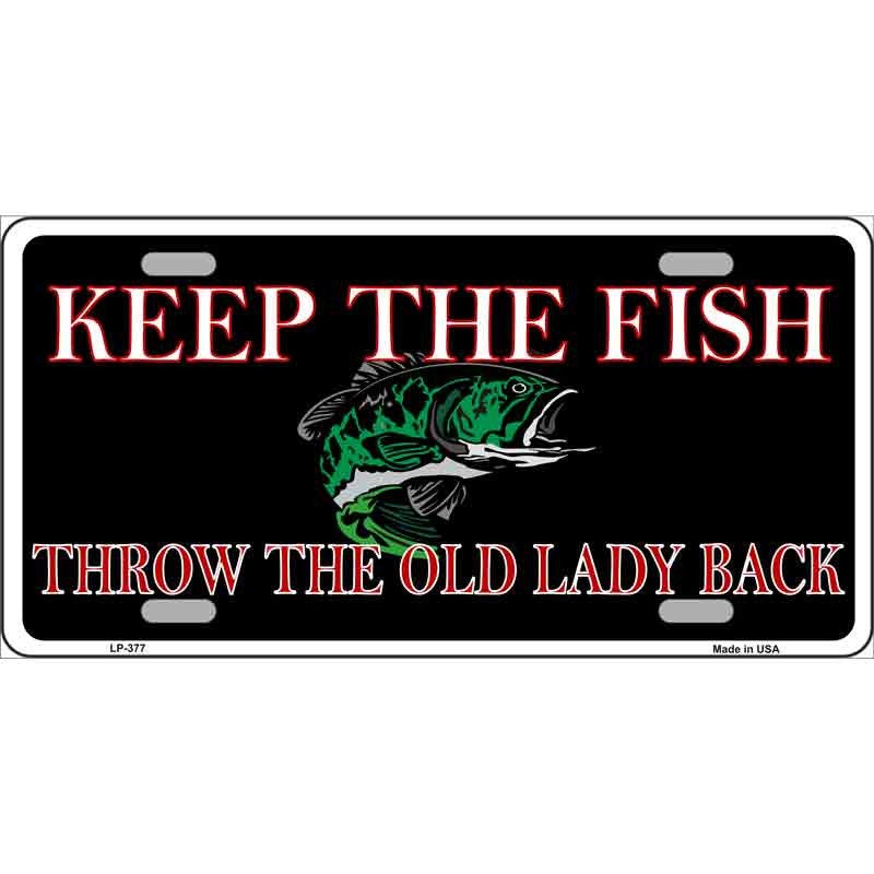 KEEP THE FISH Metal License Plate Sign Novelty Vanity Craft Supply