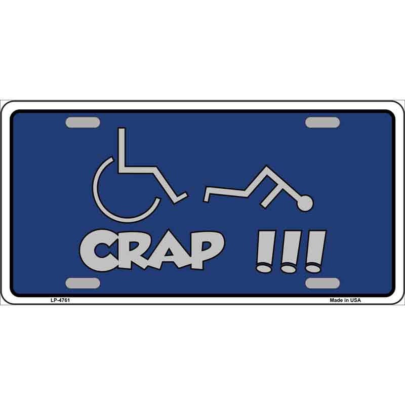 HANDICAP CRAP Logo Metal License Plate Sign Novelty Vanity Craft Supply