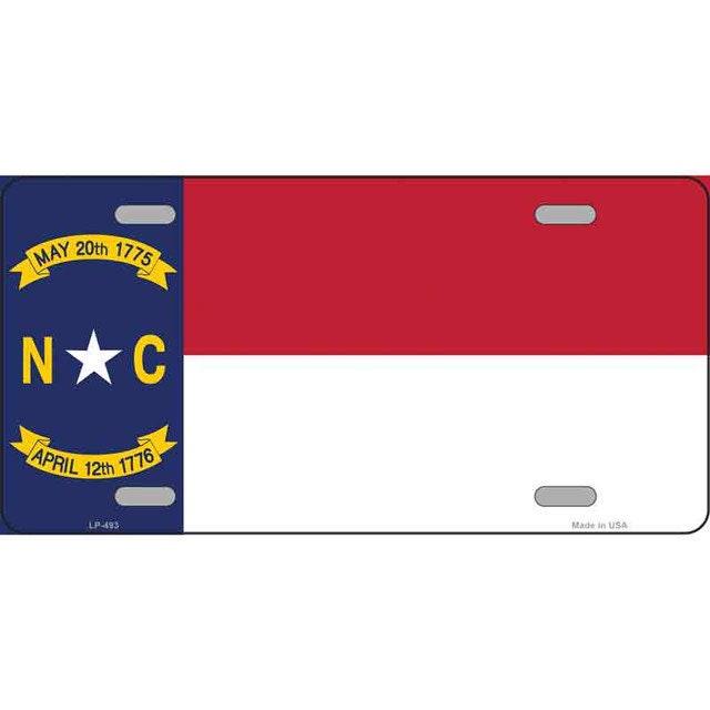 NORTH CAROLINA FLAG State Metal License Plate Sign Novelty Vanity Craft Supply